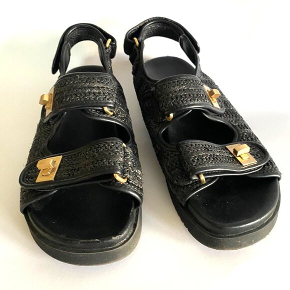 Dune London black woven chunky sandals Lockstockk size Eur 40 - Picture 6 of 13
